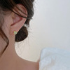 Emerald small universal advanced earrings jade, high-quality style, Korean style, 2024 years, internet celebrity