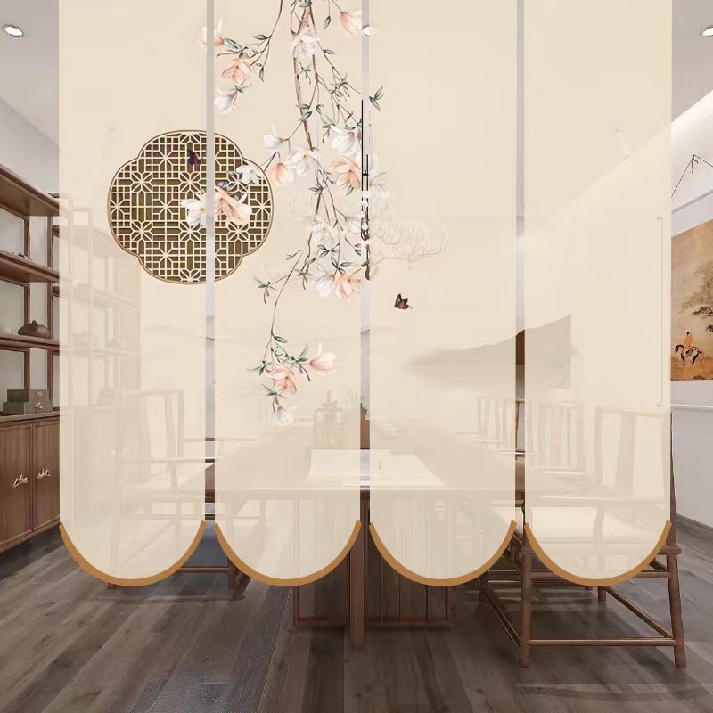 Nuevo estilo chino de madera sólida cortina rodante cortina colgante sala de té pantalla puerta de entrada de la sala de estar del hotel cortina rodante ascendente