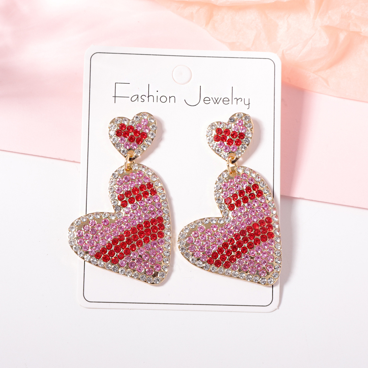 Drop Earrings Classification 1 Pair Quantity Party Occasion Zinc alloy Material 1 Pair Lady Heart Shape Zinc Alloy Zircon Drop Earrings