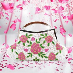 新款復古手工花朵珠繡包立體精美手工包禮服宴會包