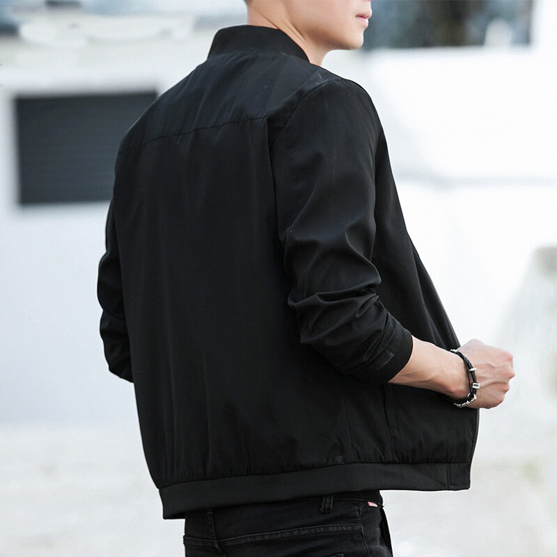 Primavera y otoño chaqueta de los hombres de estilo coreano de moda chaqueta de béisbol casual más tamaño ropa guapo chaqueta entrega en vivo