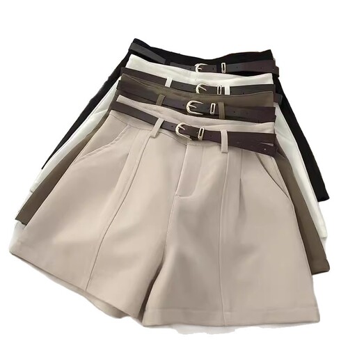 Women's casual shorts, summer new style, Korean fashion, slimming, elegant, high-waisted A-line wide-leg pants—versatile and easy to match.