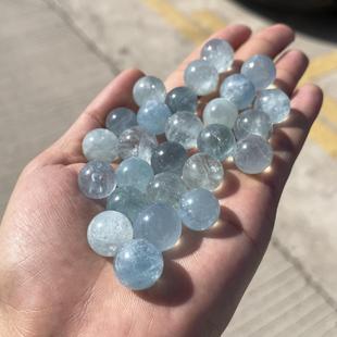 Factory Wholesale natural aquamarine round bead round ball loose bead Starlight aquamarine single bead text play accessories crystal ball