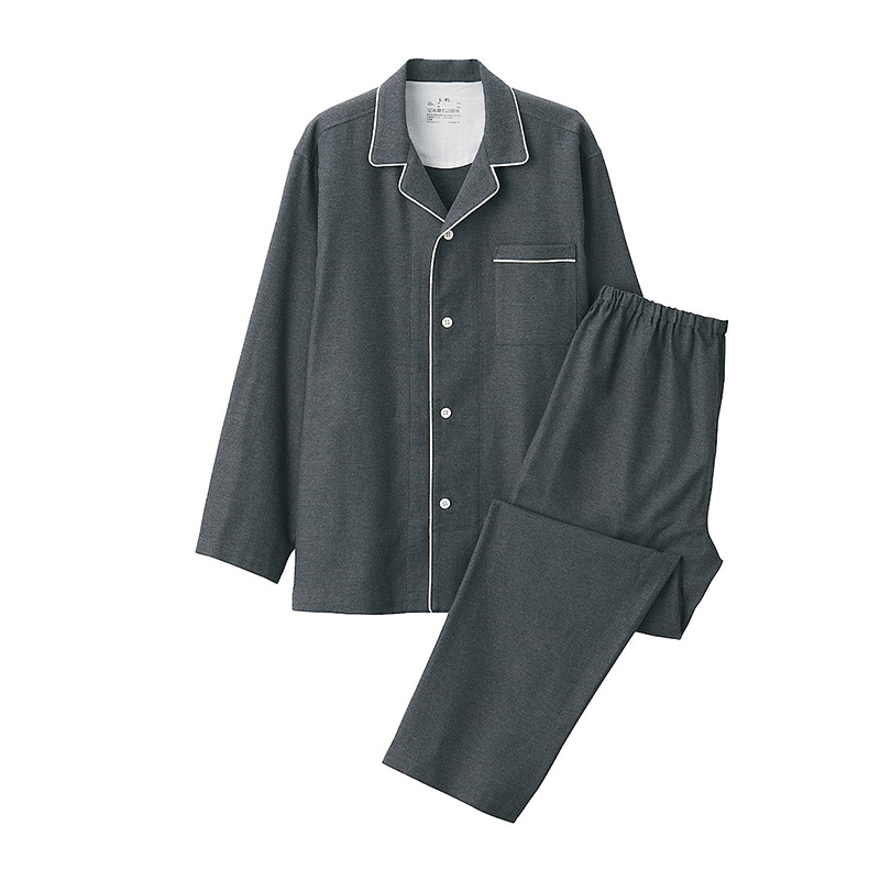 Estilo japonés de franela no impresa hogar desgaste buen color sólido algodón pareja franela grueso Otoño e Invierno pijamas simple llano