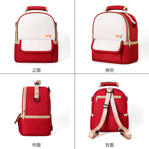 Multifunctional insulated back milk bag, double-layered bottle-preserving breast milk storage bag, refrigerated lunch bag for office workers with meals