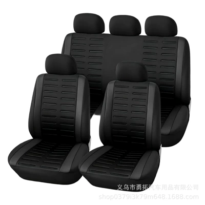 Universal seat cover — Stripe Press-Fit Universal Car Seat - black-2-piece-set-single-seat
