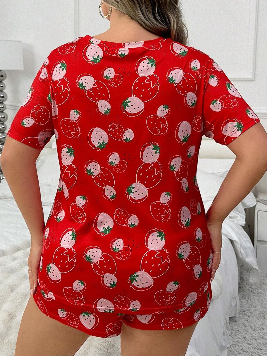 Home Women's Casual Classic Style Printing Polyester Milk Fiber Shorts Co-ord Set Pajama Sets display picture 18