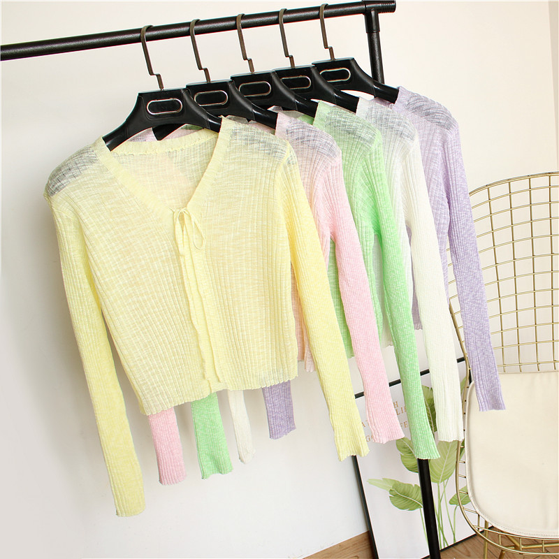 Summer retro silk knitted cardigan