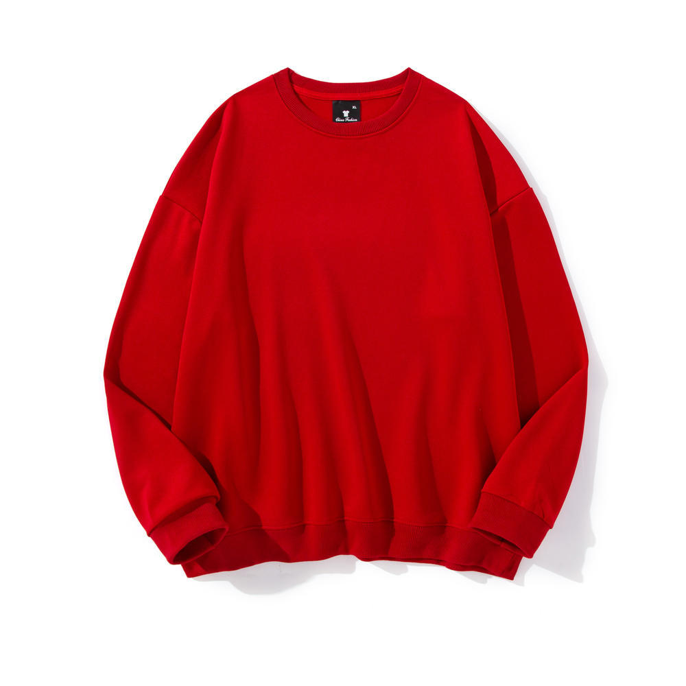 Comercio exterior transfronterizo del Amazonas TEMU color sólido cuello redondo 260g suéter hombres y mujeres fuera del hombro camisa de manga larga de primavera y otoño