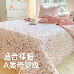 A類小清新水洗い綿挟み綿ベッドカバー一枚2025新型四季通用畳オンドルカバー三点セット3