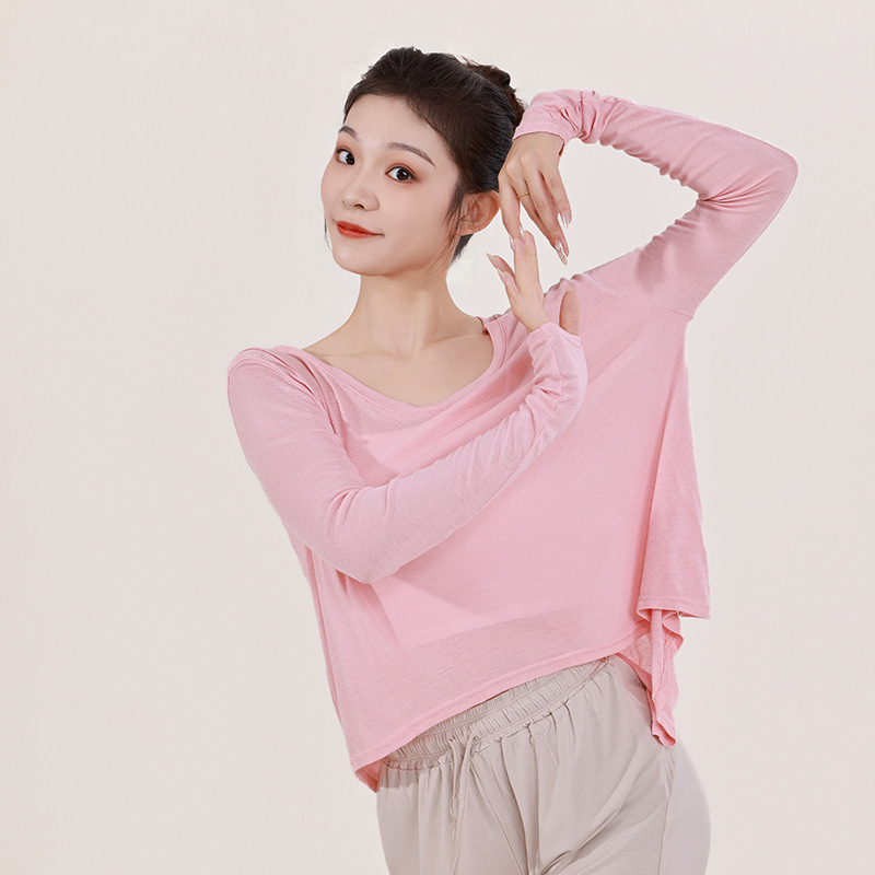 舞蹈服练功服女中国舞古典舞现代舞宽松上衣长袖罩衫新款