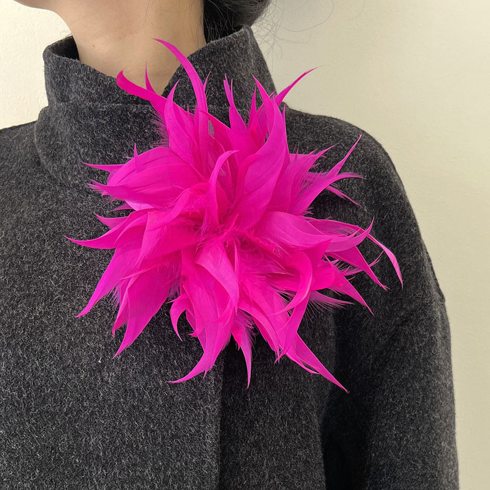 Cross-Border Hot-Selling New Large Flower Brooch, Handmade DIY Clothing Decoration Brooch, Extra-Large Rolled-Edge Accessory