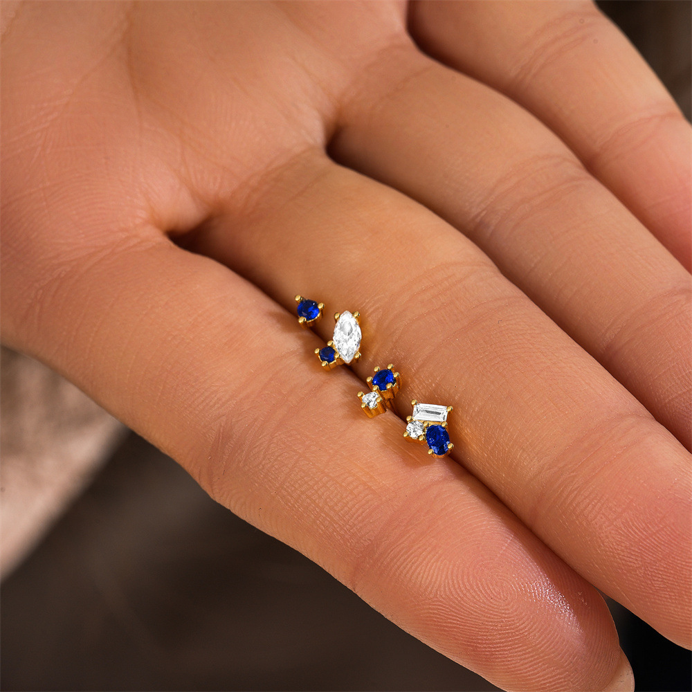 1g Weight 925 Sterling Silver Ear Needle Material Ear Studs Classification 4 Pieces Set Quantity Daily, Date Occasion 925 Sterling Silver Material Geometric Pattern Women's Gender Plating Design Simple Style, Classic Style Style 4 Pieces Set 925 Sterling Silver Geometric Ear Studs 8