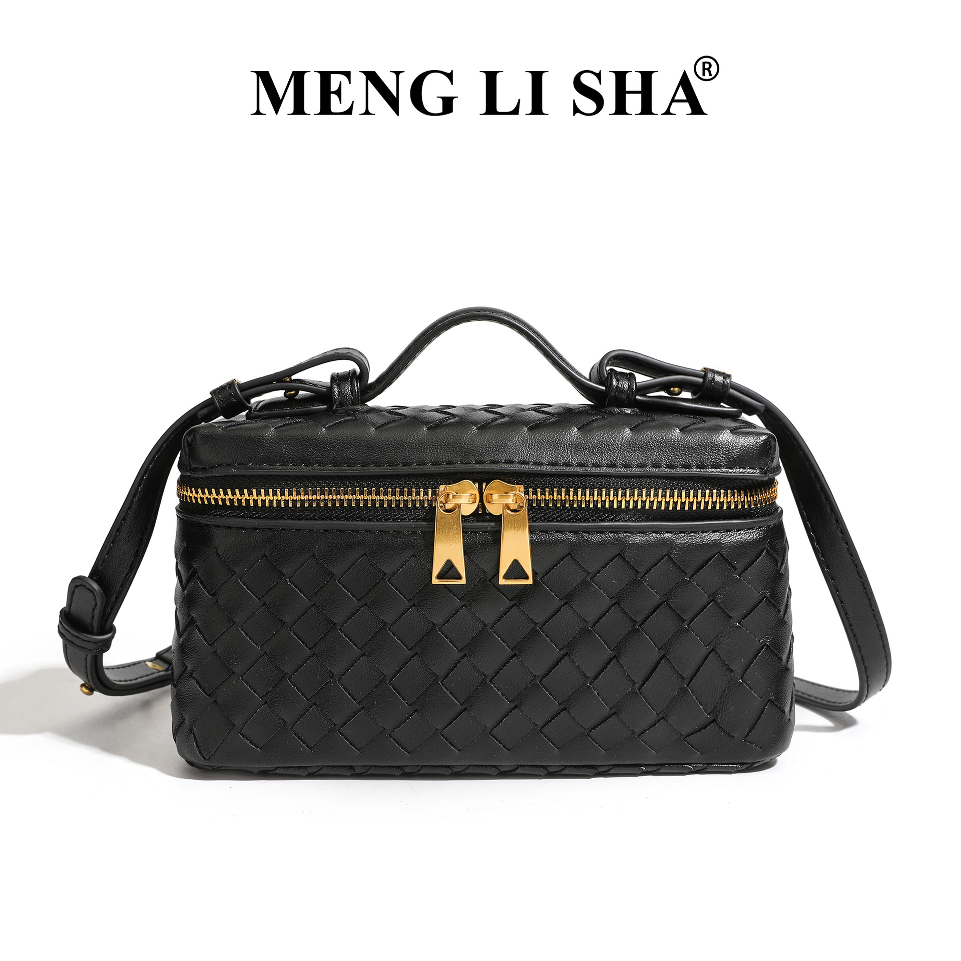 [Cross-Border Exclusive] Hand-Woven Women's Box Bag, Fashionable Handheld Makeup Bag, Single Shoulder Crossbody Small Square Bag - Thumbnail 5