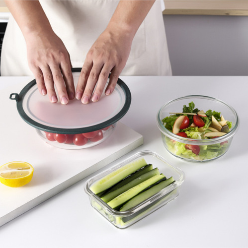 Household round silicone fresh-keeping lid kitchen multi-purpose bowl lid high temperature resistant round refrigerator leftovers universal sealing lid