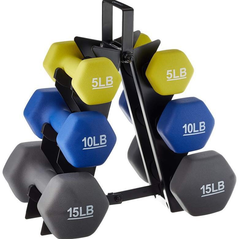 Cross-Border Iron Art Multi-Hole Dumbbell Rack Triangular Vertical Fitness Equipment Storage Rack Gym Dumbbell Storage Rack