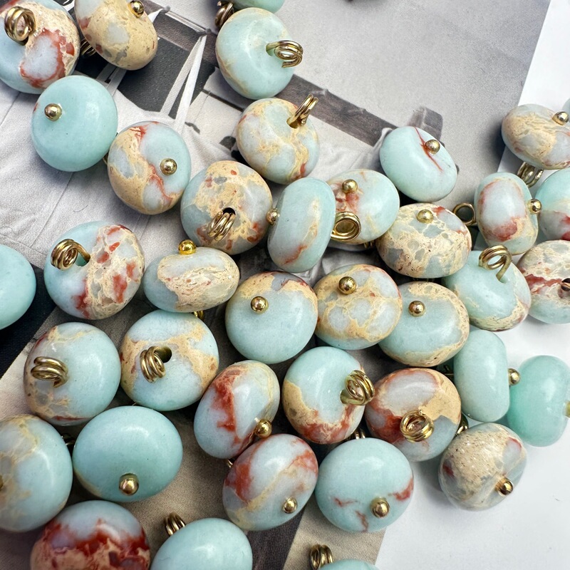 In-Stock Antique-Style Imitation Jade Rain Flower Stone Inlaid Buttons Chinese Style Hanfu Cheongsam Buttons Clothing Accessories