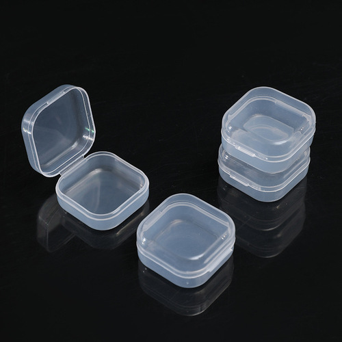 PP plastic mini noise-proof earplug box, ear stud organizer, ring and hook organizer, cordless earplugs, small square box