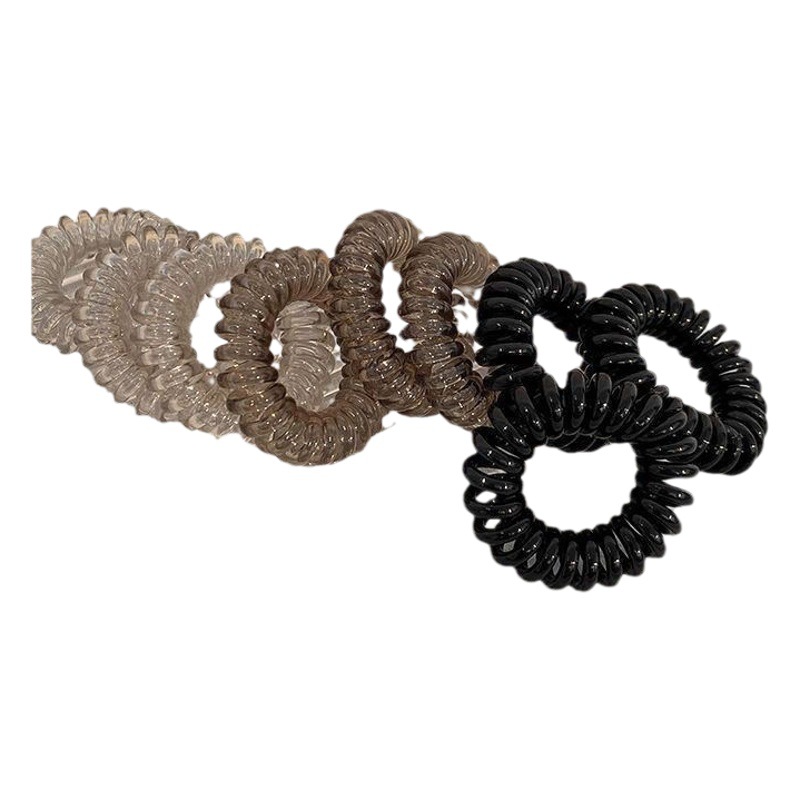 Accesorio para el cabello elástico fresco y sencillo, redondo, degradado, gris, alambre de teléfono, lazo para el cabello, silicona, corazón femenino.