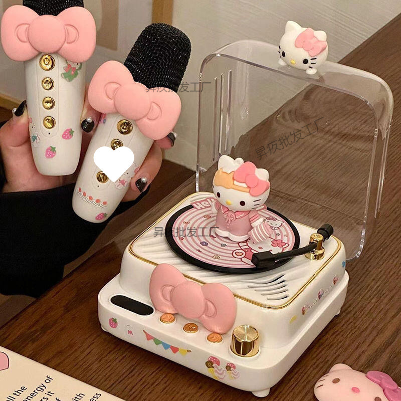 Hello Kitty Microphone Audio Microphone Family Ktv Square Dance Speaker Kidsren's Birthday Gift Wireless Bluetooth