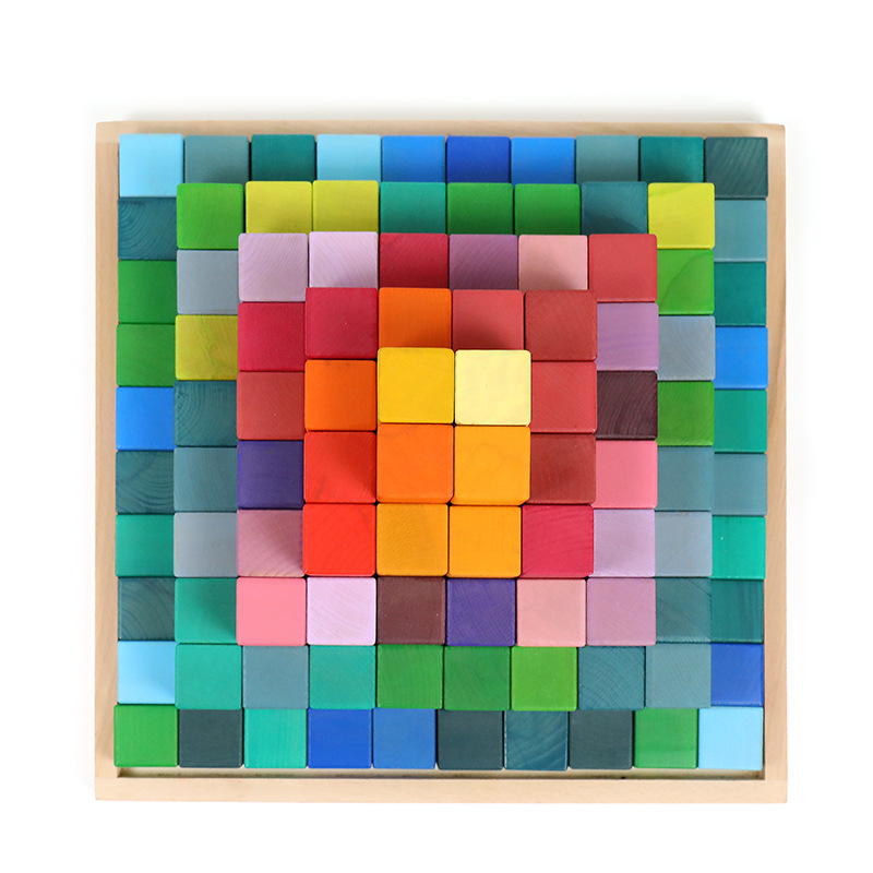 Los niños de madera pirámide escalera grande Arco Iris bloques Jenga educación temprana color cognición haya juguetes educativos