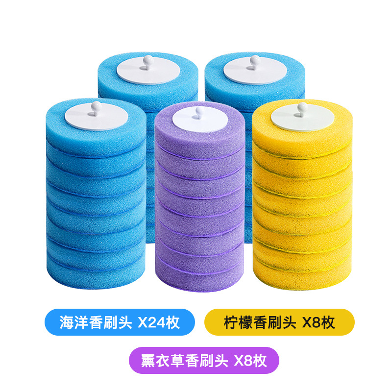 Cepillo de inodoro desechable hogar sin ángulo muerto cepillo de inodoro reemplazo traje de cabeza colgante de pared artefacto de limpieza de inodoro