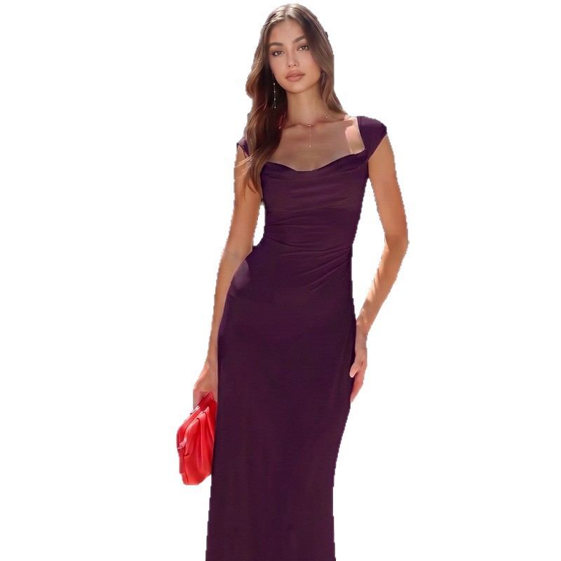 Aliexpress 2026 nuevo verano de moda bajo pecho sin mangas correa sexy vestido largo