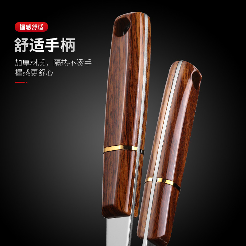 厚さ4センチメートルの304ステンレス鋼スパチュラ、家庭用キッチン模造木目ハンドルポットフライパンスパチュラ、ライススプーン、ザル、キッチン用品フライパンスプーン|undefined