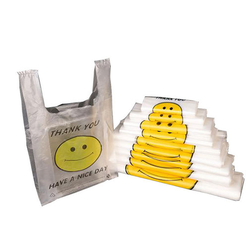 Factory goods Thickened transparent smiley face plastic bag vest vest bag supermarket shopping takeaway packaging fruit tote bag