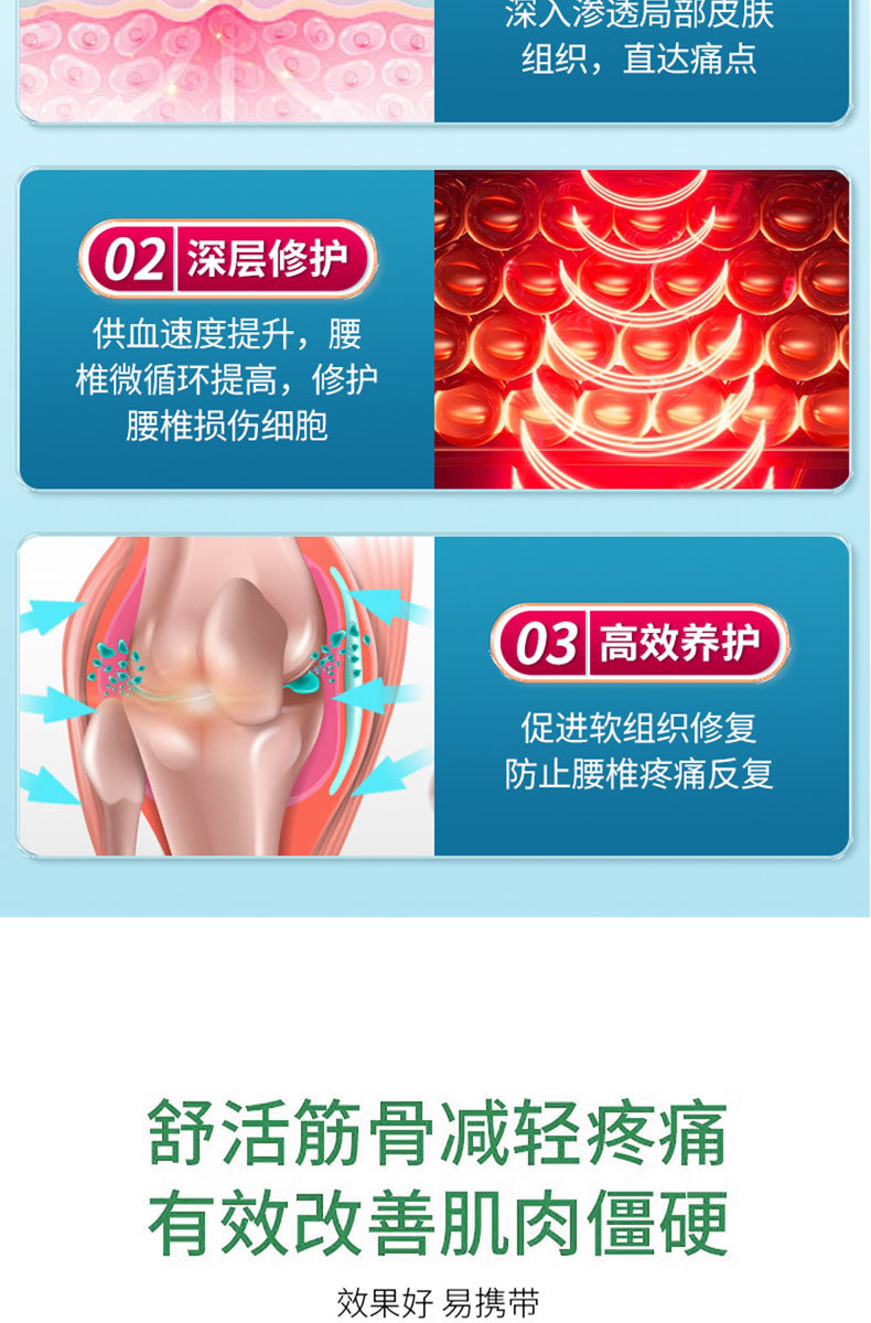 Deer Sinew Pain Relief Herbal Patch Warming Knee Shoulder Neck Body Joint Self Heating Patch 6 Patches Per Box in use