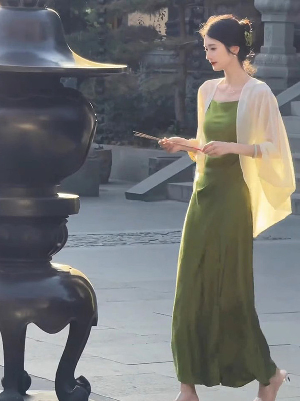 夏用女性用スーパーフェアリーテンセル日焼け止め服、チャイナドレススカート、小さなショール、チュールカーディガンジャケット、通気性のあるブラウス|undefined