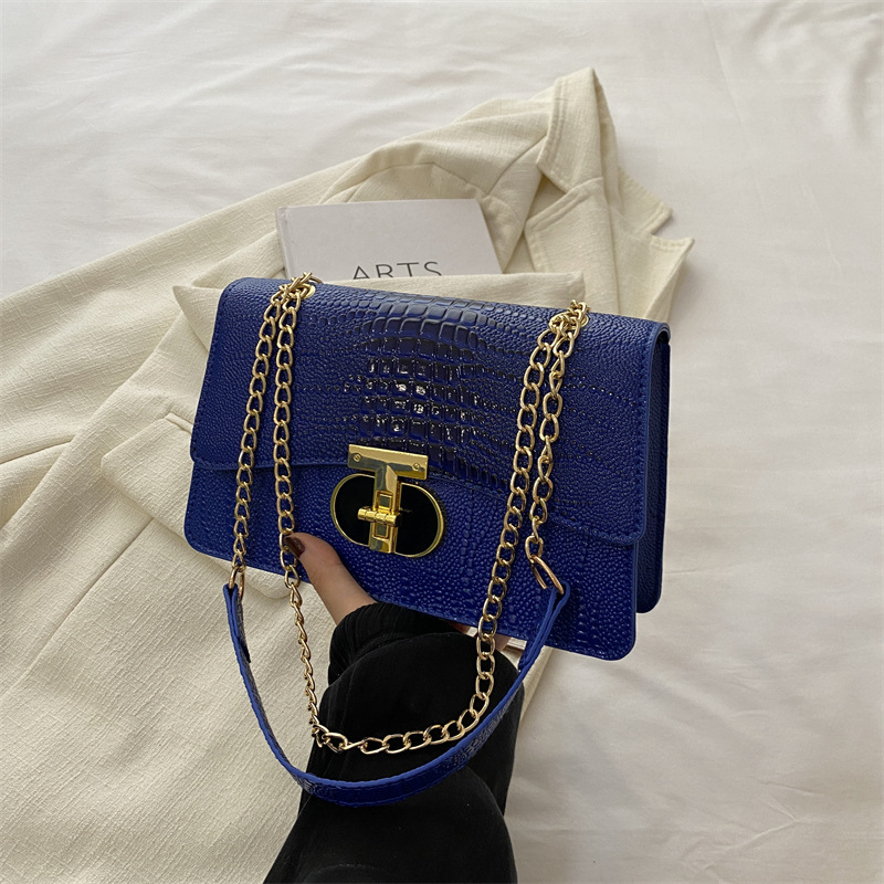 Bolso de mujer 2024 nuevo bolso de mujer popular textura bolso cuadrado temperamento casual bolso de hombro bolso de cadena bolso