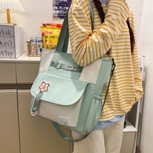 大容量单肩包女新款韩版通勤手提初高中大学生上课百搭斜挎书袋