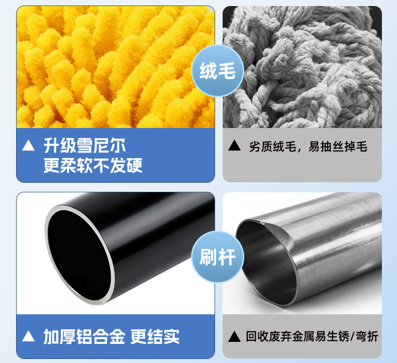 Car Wash Mop Does Not Damage Car Paint, Special Soft-Bristled Car Wash Brush, Car Retractable Car Wiping Tool, Complete Set of Tools