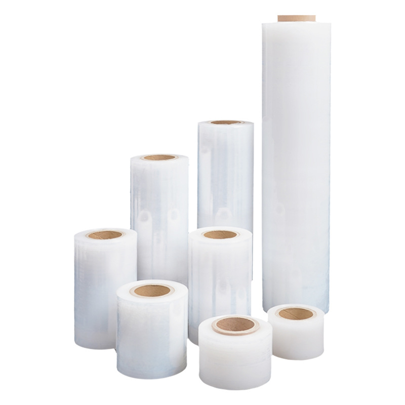 Pequeño rollo de PE bobina Fabricante de película de embalaje película de estiramiento industrial película de plástico fresco caja de sellado película de embalaje
