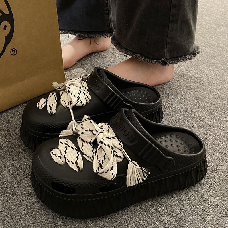 Spot super hot 2024 primavera y verano zapatos de suela gruesa EVA para adultos para mujeres zuecos transpirables aumentados para playa junto al mar