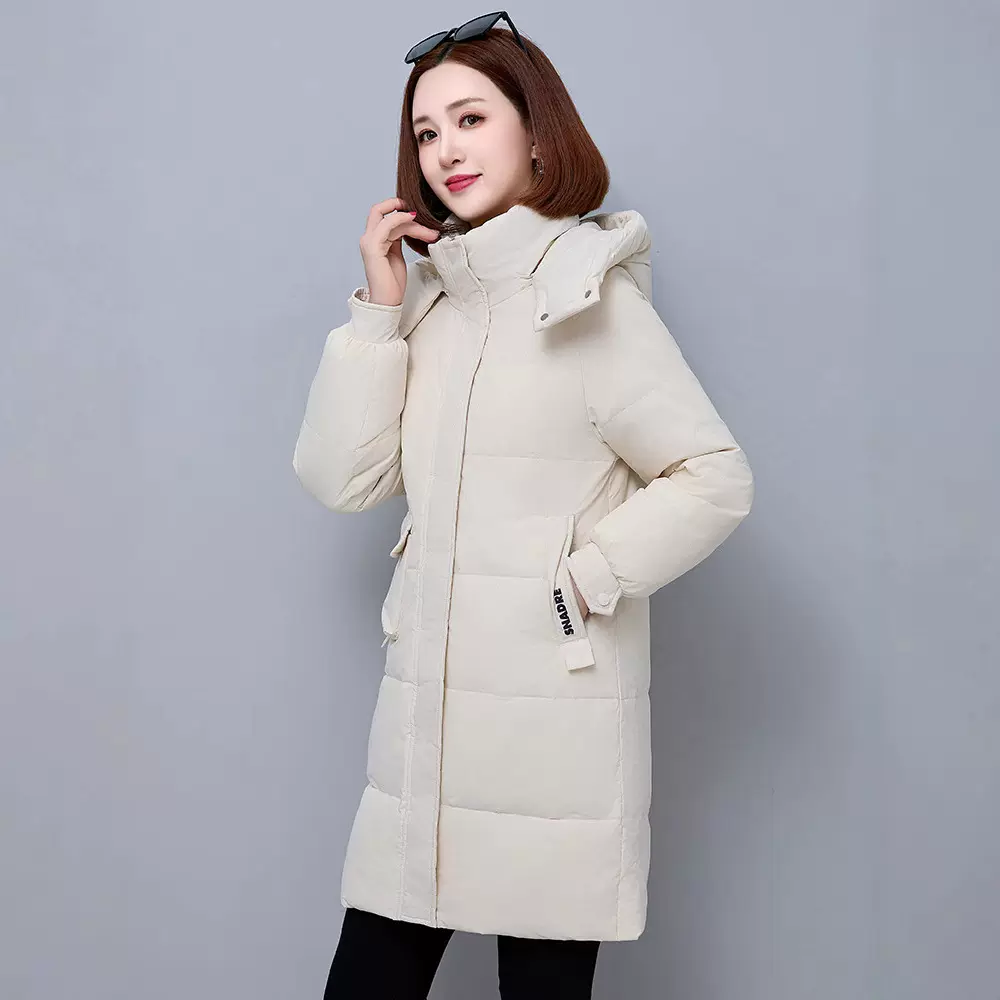 撤柜羽绒服女中长款2025新款加厚白鸭绒显瘦大码红色羽绒衣潮