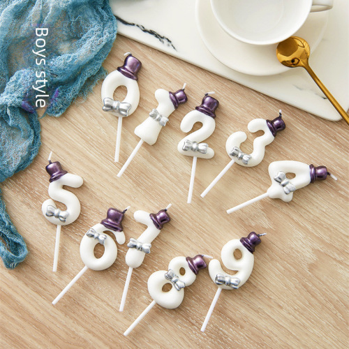 0-9 golden number candle cake decoration plug-in birthday party dessert table baking decoration