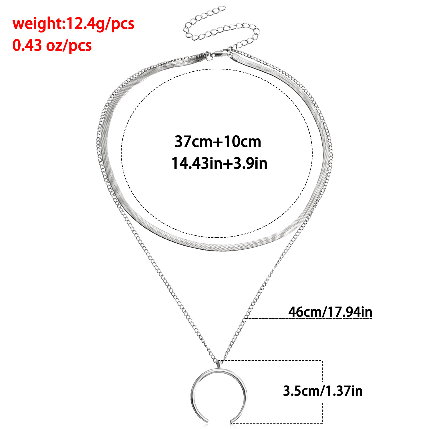 1 Piece Fashion Moon Alloy Plating Womenu0027S Layered Necklaces