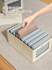 布藝收納盒可視窗棉麻收納箱衣櫃收納整理大號內衣襪可摺疊收納袋