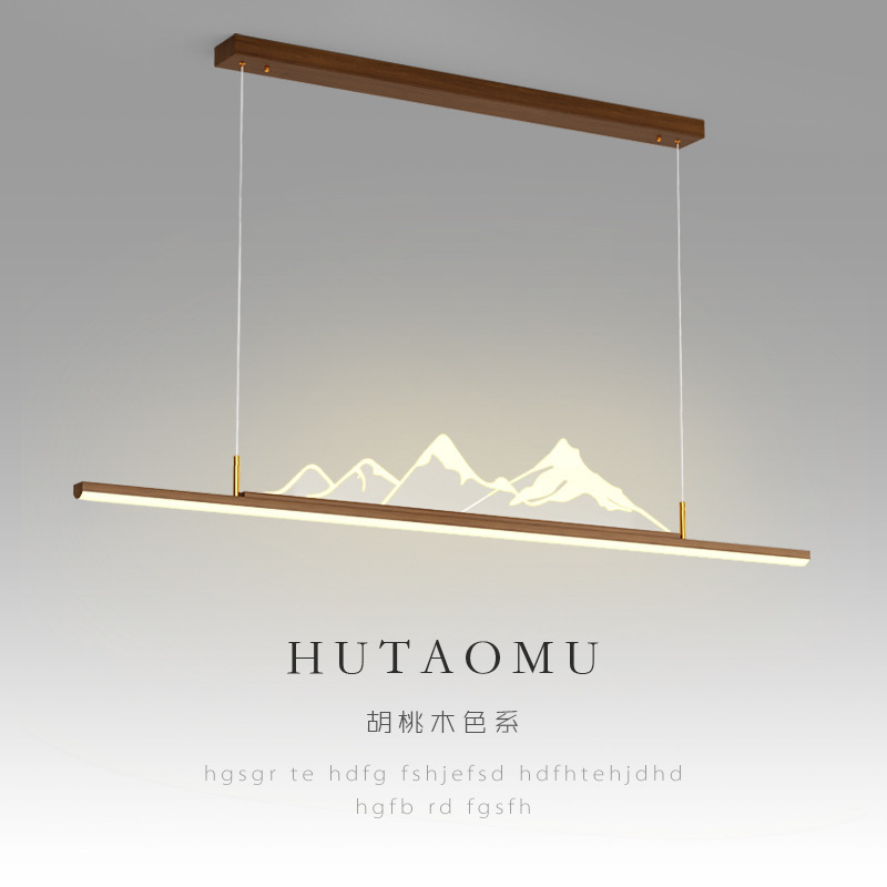 Nuevo restaurante chino lámpara de lámpara de madera larga estilo chino Zen simple bar estudio paisaje sala de té lámparas Zhongshan