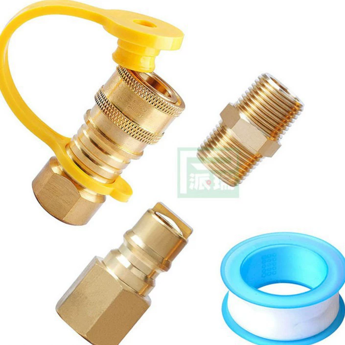 Быстрый соединитель для духовки с газовым баллоном Amazon Ebay, соединитель для накачивания, стандартная резьба США, 3/8 дюйма, быстрый соединитель для пропанового шланга