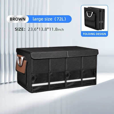 Car storage bag/box — car rear storage box - large-603530-capacity-72l-fashion-brown