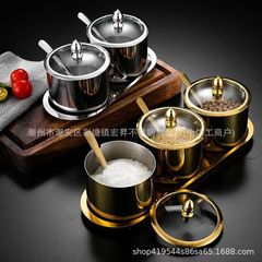 304不锈钢调味罐套装调味瓶盐罐厨房调料罐家用量杯创意调料盒