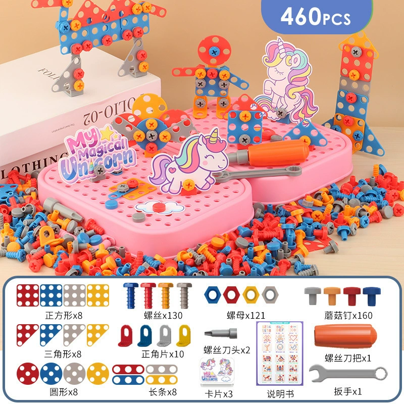 Realistic constructor, toy, electric drill, screw for boys, DIY