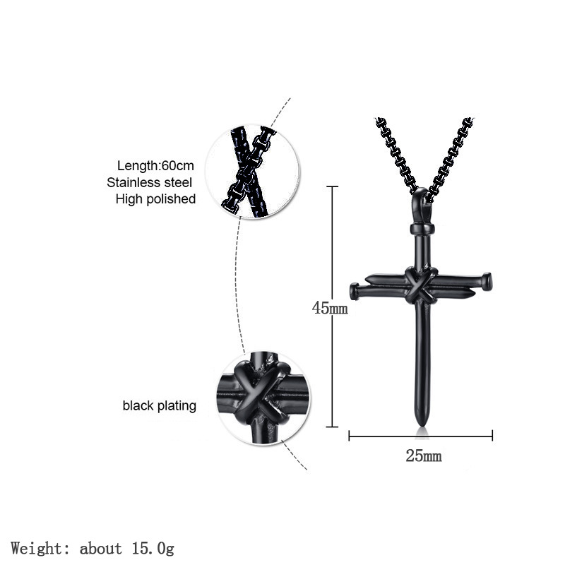 15g Weight Necklace Classification 1 Piece Punk Cross Alloy Plating Unisex Necklace