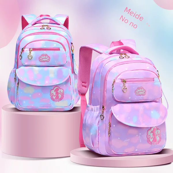 2023 Primary School Girl Schoolbag Princess Lightweight Backpack for Girls, Lightweight Waterproof Spine-Protecting Skin-Friendly Backpack for Grades 3-6