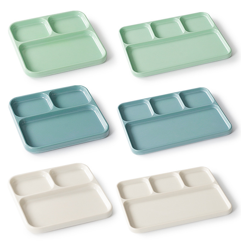 Melamine tableware grid plate porcelain-like plastic multi-grid barbecue plate barbecue dipping seasoning plate commercial