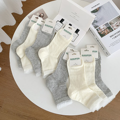 小白襪女春夏薄款蕾絲花邊中筒襪網眼透氣洛麗塔襪子ins潮無骨襪