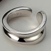 Tide, advanced glossy one size ring, high-quality style, light luxury style, silver 925 sample, on index finger
